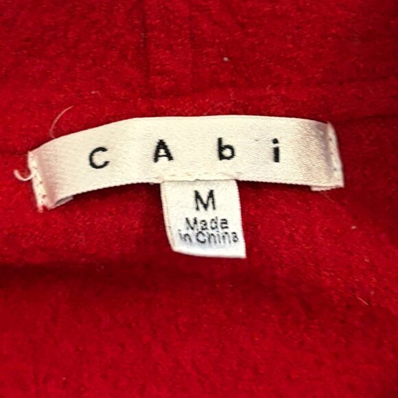 Cabi women's cardigan sweater jacket medium snap closure tie shawl collar red - Picture 11 of 13